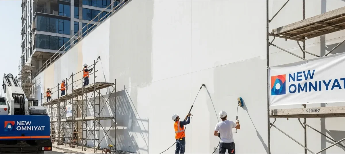 New Omniyat Exterior Wall Preparation Before Painting